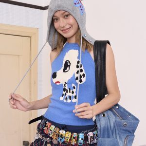 Artist Printed Balaclava Scarf Hat Earmuff – Trendy 90s-Inspired Winter Accessory for Cozy Style