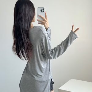 Autumn Long Sleeve Loose Fit Jazz Dance Cover-Up Top for Women, Sporty Fitness T-Shirt, Trendy Casual Style