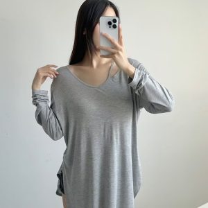 Autumn Long Sleeve Loose Fit Jazz Dance Cover-Up Top for Women, Sporty Fitness T-Shirt, Trendy Casual Style