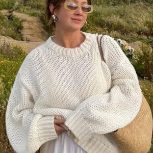 Autumn Loose Casual Long Sleeve Sweater - Round Neck Thin Semi-Transparent Trendy Top for Effortless Style
