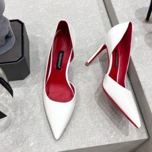 Autumn White Patent Leather Pointed Toe High-Heeled Shoes for Women - Non-Fatigue Side Air Quality Design, Perfect for Stylish Looks