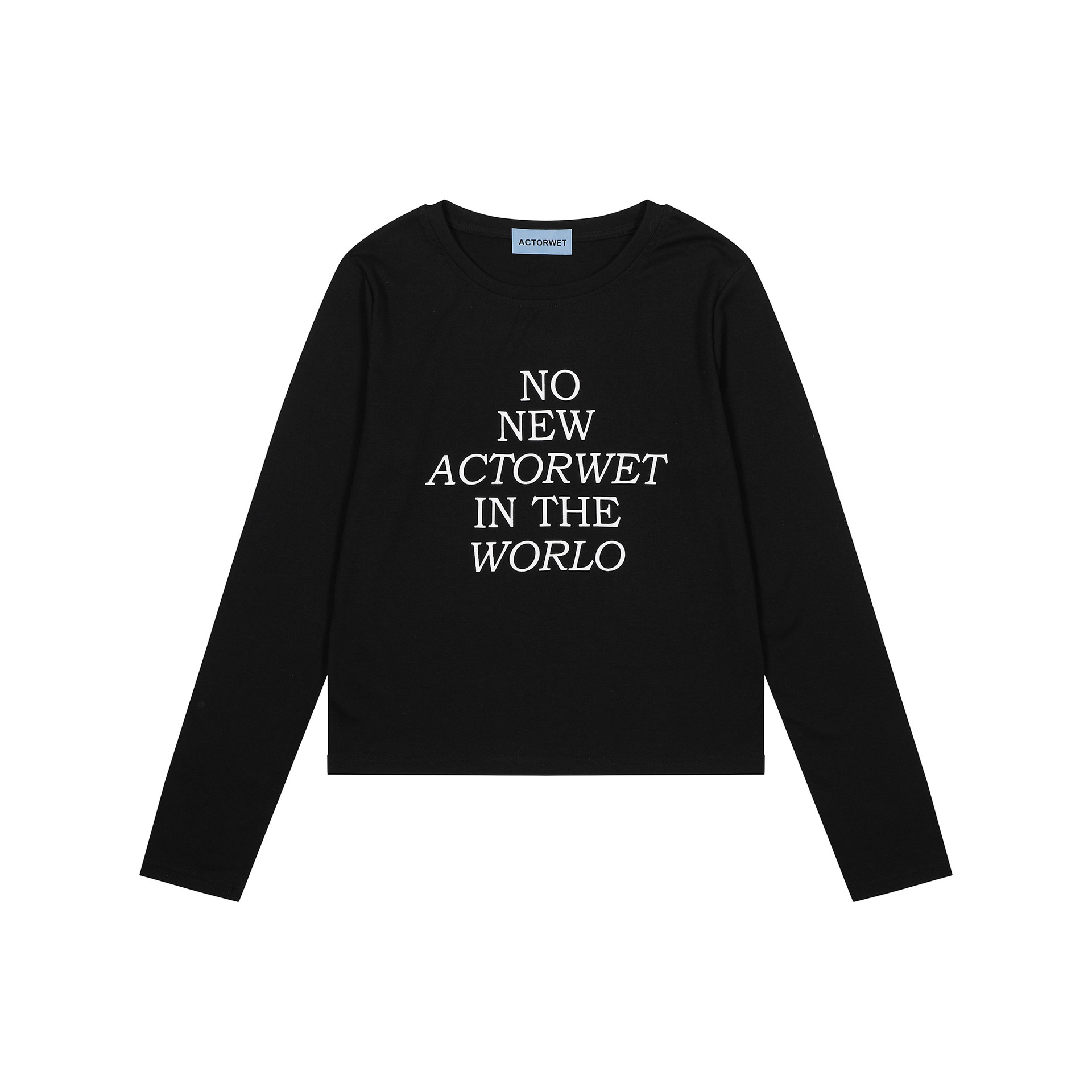 Autumn Winter Jazz Dance Short Top Women's Slim Fit Black Letter Stretch Long Sleeve T-Shirt in Ins Style Y2K Fashion