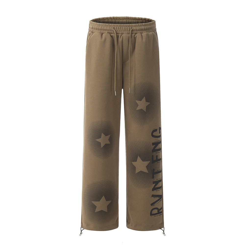 Autumn Winter Star Print Wide Leg Loose Dance Pants for Women - Jazz Style, Streetwear, Comfortable Sports Bottoms