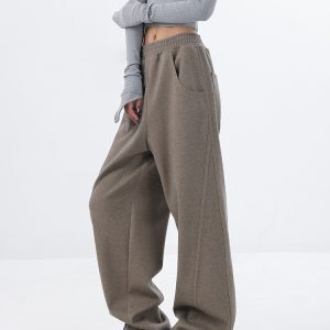 Autumn Winter Thickened Curved Knife Banana Sports Pants for Women - Loose Wide-Leg Sweatpants in Casual Style