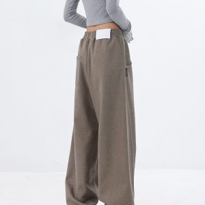 Autumn Winter Thickened Curved Knife Banana Sports Pants for Women - Loose Wide-Leg Sweatpants in Casual Style