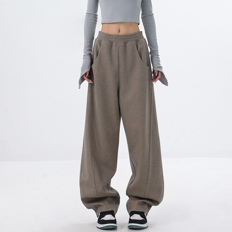 Autumn Winter Thickened Curved Knife Banana Sports Pants for Women - Loose Wide-Leg Sweatpants in Casual Style