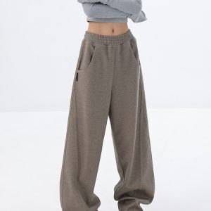 Autumn Winter Thickened Curved Knife Banana Sports Pants for Women - Loose Wide-Leg Sweatpants in Casual Style