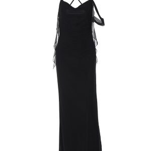 Backless Double-Layer Mesh Camisole Dress for Women - Flowing Slim Summer Dress in French Style