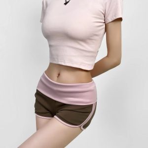 Backless Drawstring Short Sleeve T-Shirt for Women - Slim Fit Summer Top, Trendy Hot Girl Style, Perfect for 90s and Y2K Fashion