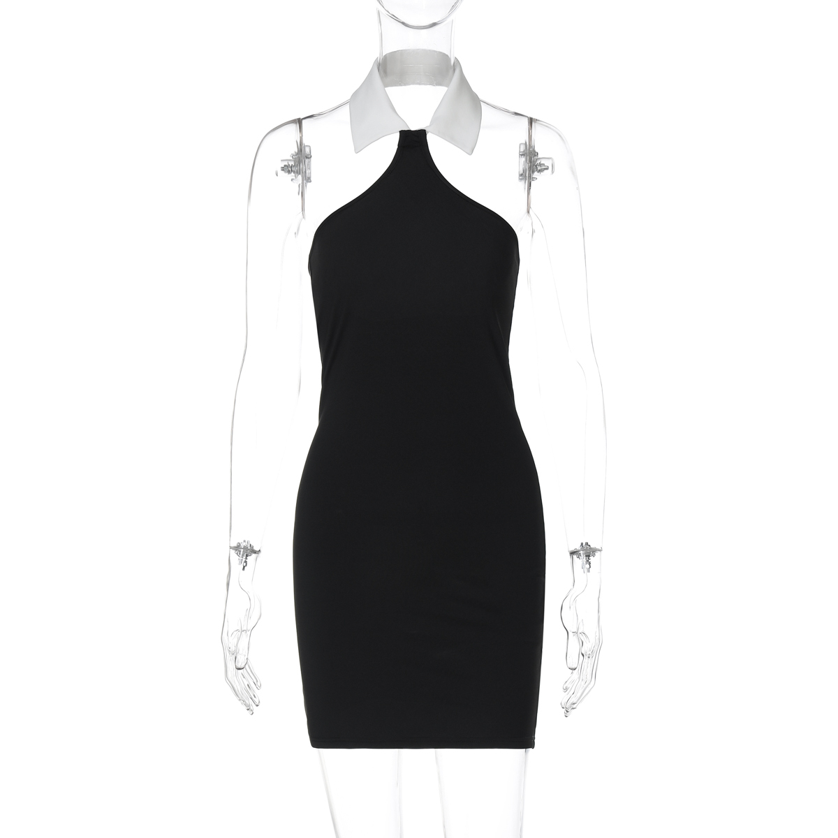 Backless Halter Dress for Women - Sexy European American Style High-Waisted Slim-Fit Bodycon Mini Dress, Trendy Summer Fashion