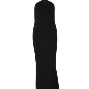Backless Halter Dress with Metal Buckle - Sexy Stretchy Fitted Evening Gown in European and American Style