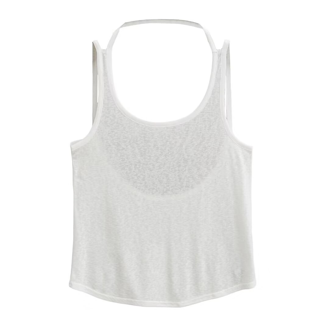 Backless Loose Fit Thin Strap Women's Sport Tank Top - Jazz Street Dance Yoga Vest for Fitness and Running Cover-Up