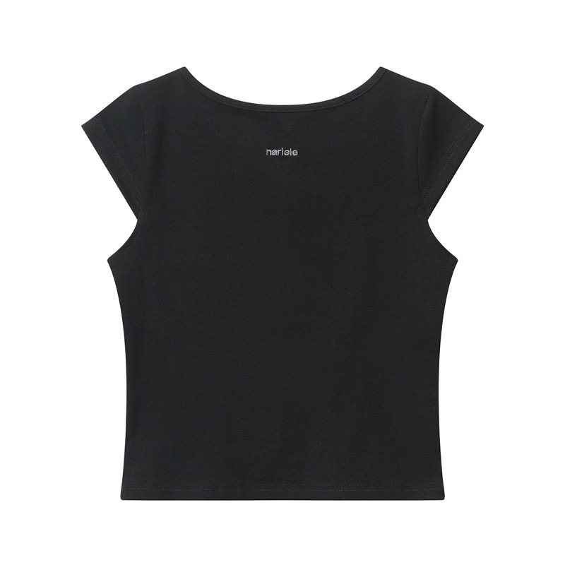 Backless Sexy Short-Sleeve T-Shirt for Women - Spicy Girl Jazz Dance Top with Unique Design, Chic Niche Style
