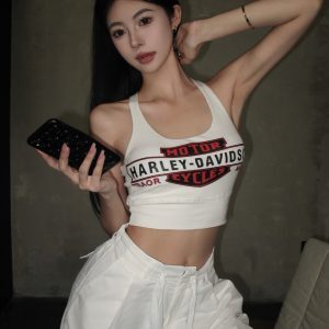 Backless Y2K Jazz Dance Top for Women with Chest Pads - European American Style Music Festival Camisole