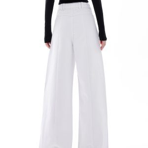 Basic White Wide-Leg Jeans for Men and Women - Loose Straight Casual Long Pants, Trendy 90s Style