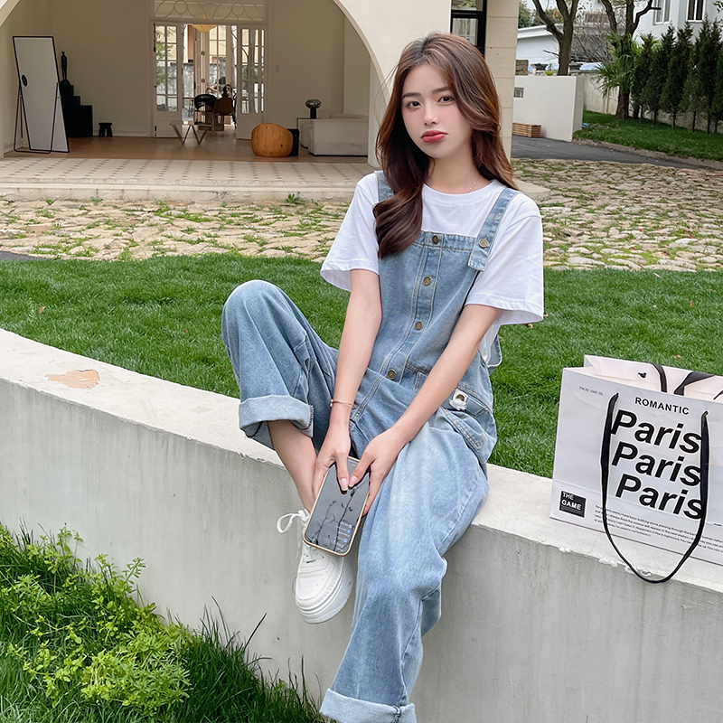 Bellflower Denim Overalls for Women - Loose Fit, Summer Style, Youthful Fashion, Petite Friendly, Trendy and Comfortable Outfit