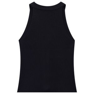 Black Knitted Camisole for Women - Summer Slim Fit Sexy Short Top for Outerwear, Y2K Style Fashion Essential