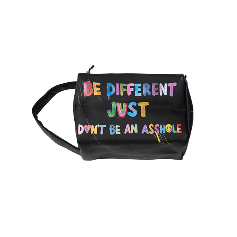 Black Letter Makeup Bag - Artist Original Tool Handbag for Cosmetics, Y2K Style, Perfect for Beauty Essentials
