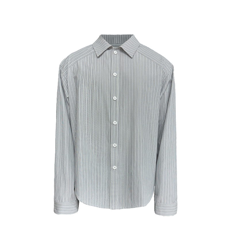 Black Oversized Striped Shirt with Shoulder Patchwork - Trendy Y2K Style Top