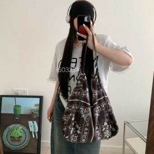 Bohemian Style Printed Tote Bag - Versatile Large Capacity Shoulder Bag for Vacation and Everyday Use