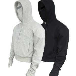 Boxer Hoodie with Five-Finger Gloves and Shoulder Armor, Fitted Style, Perfect for Boxing and Training, Sporty and Functional