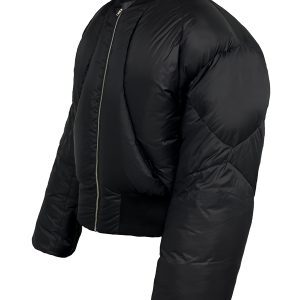 Boxing Down Coat - White Duck Down Short Loose Fit Zipper Jacket for a Chic Winter Look