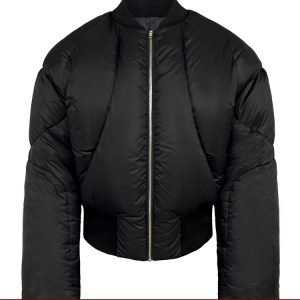 Boxing Down Coat - White Duck Down Short Loose Fit Zipper Jacket for a Chic Winter Look