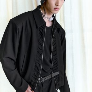 Boxy-Fit Court Jacket with Bimba Lining and YKK Zipper - Trendy 90s Inspired Outerwear