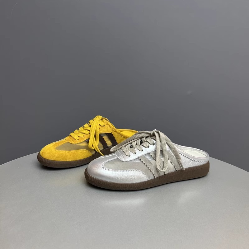 Breathable Genuine Leather Mesh Lace-Up Training Shoes with Toe Cap - Slip-On Casual Sports Loafers for Active Lifestyle