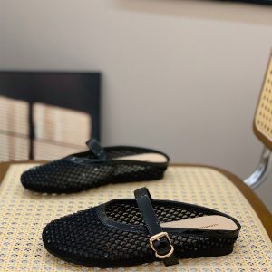 Breathable Mesh Hollow Mary Jane Slippers for Women - 2025 Summer Outdoor Wear, Lazy Closed-Toe Design
