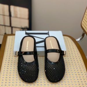 Breathable Mesh Hollow Mary Jane Slippers for Women - 2025 Summer Outdoor Wear, Lazy Closed-Toe Design