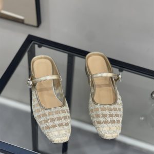 Breathable Mesh Mary Jane Closed-Toe Half Slippers for Women - Summer 2025 Low-Heeled Sandals for Skirts