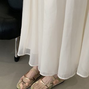 Breathable Mesh Mary Jane Shoes for Women - Golden Chinese-Style Bow Ballet Flats, Perfect for Early Spring Fashion