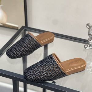 Breathable Open-Toe Slippers for Women - Fashionable Woven Flat Summer Style 2025, Perfect for Skirts and Casual Outfits