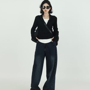Brown Fake Two-Piece Half-High Collar Long Sleeve T-Shirt for Women - Spring Korean Style Versatile Slim Fit Base Top