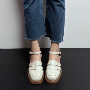 Brown Retro Square-Toe Chunky Heel Roman Sandals for Women - Backless Soft Sole Closed-Toe Summer Footwear 2023