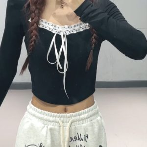 Cartoon Print Wide-Leg Long Pants for Girls - Casual Straight-Leg Sports Trousers for Spring and Autumn, Y2K Style