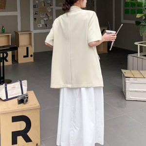 Chic Casual Short-Sleeve Blazer for Women - Summer Thin Style, Unique Design, 2025 Professional Look, Trendy Fashion Outerwear