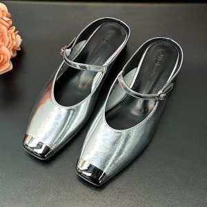 Chic French-Style Half Slippers for Women - Elegant Outdoor Mules for Spring/Summer 2025, High-End Feel Cool Sandals