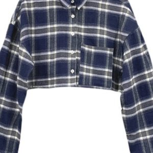 Chic Women's Plaid Shirt, Long Sleeves, Autumn Fashion, Stylish Hong Kong-Inspired Top, Instagram-Worthy Look, Trendy Design