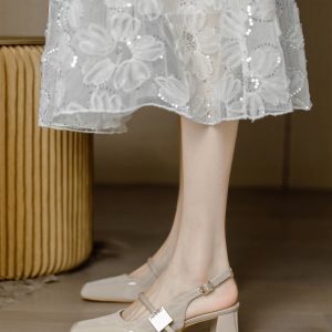 Chinese-Style Chunky-Heeled Sandals for Women - Retro Qipao Mary Jane Flats with National Style - 2025 Fashion Trend