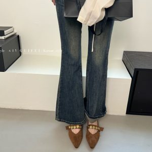Chinese-Style Pointed-Toe Women's Mary Jane Shoes - Height-Increasing, Exquisite French Design for Spring & Autumn Fashion