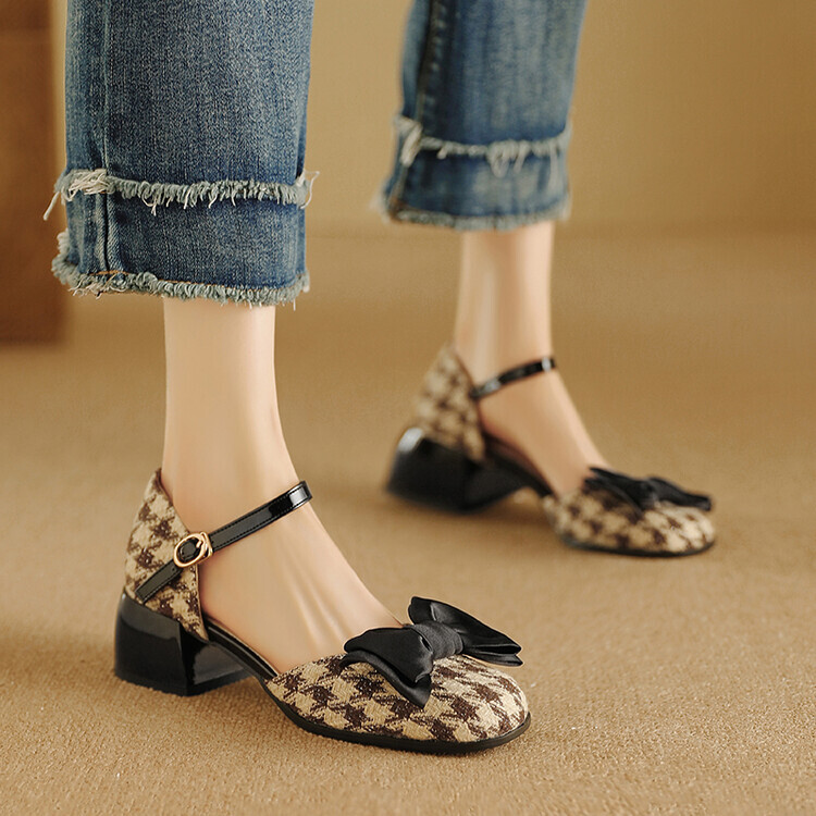 Chunky-Heeled Open-Toe Sandals for Women - Summer 2024 Style, Large Size, Backless Design, Perfect for Skirts and Casual Outfits