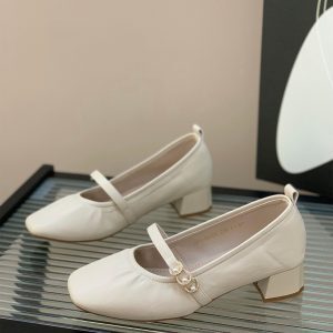 Chunky-Heeled Square-Toe Mary Jane Shoes for Women - Elegant Flats for Spring & Autumn 2025, Perfect for Skirts and Evening Wear