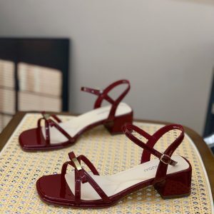 Chunky-Heeled Thick-Soled Square-Toe Sandals for Women, Open-Toe One-Strap Buckle with Bowknot, Versatile Summer Style 2025