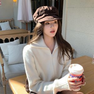 Classic Double-Head Zipper High Neck Sweater Coat in Two Colors - Comfortable Layering Piece for Fall and Winter Fashion