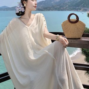 Classical Greek Beach Dress Set - Seaside Vacation Skirt for Fairy Style in Beautiful Sanya, Perfect for Summer 2023