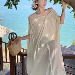 Classical Greek Beach Dress Set - Seaside Vacation Skirt for Fairy Style in Beautiful Sanya, Perfect for Summer 2023