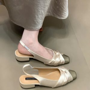 Color-Block Flat Sandals for Women - Summer 2025 Style, Versatile Design to Match Skirts, Trendy Casual Footwear