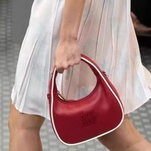 Color Block Hand-Sewn Half-Round Concave Shape Tote Bag - Trendy Crossbody for Women, Stylish Internet Celebrity Look 2025
